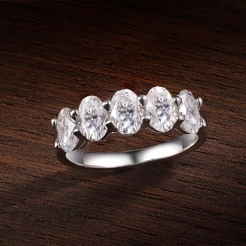 KNOBSPIN D VVS1 4*6mm Oval Moissanite Rings for Women Fine Jewelry Engagement Wedding Eternity Bands with GRA s925 Slive Ring