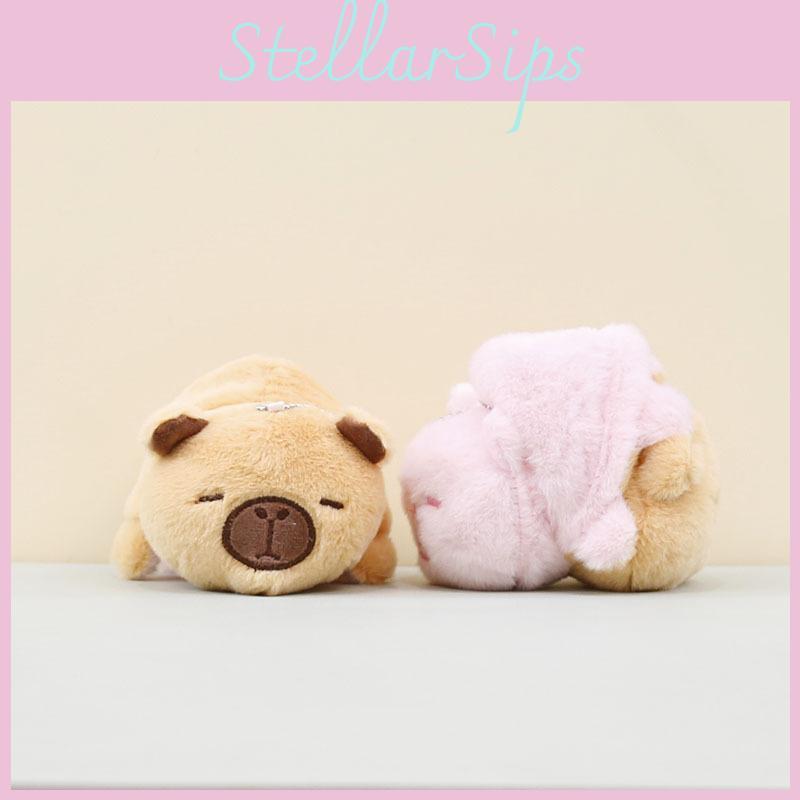 Adorable Capybara Plush Toy Cute Flipping Keychain Accessory Soft Stuffed Animal