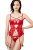 Sexy Lingerie Babydoll Underwear A122 M Red [Two Hatch] Three-in-one