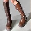2024 Новые модные однотонные удобные высокие сапоги с пряжкой и декоративной молнией зимние теплые женские сапоги с круглым носком Zapatos