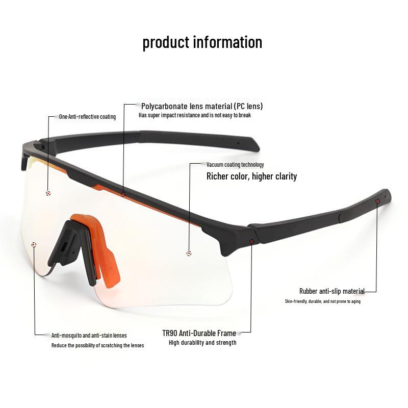 Elicit Photochromic Sports Glasses: Windproof Goggles for Cycling, Running, and Climbing