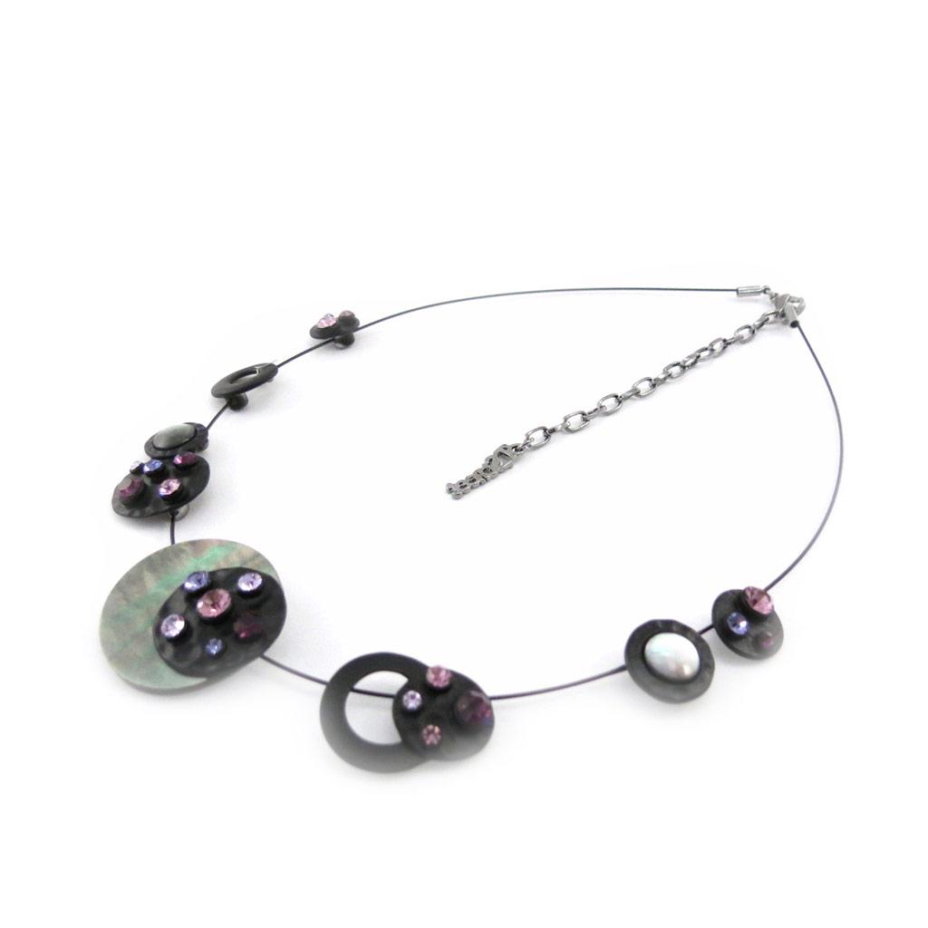 Les Trésors De Lily [J0474] — Дизайнерское колье «Mélusine» фиолетово-черный