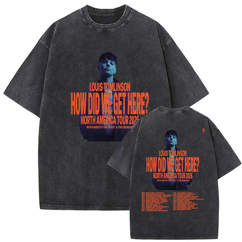 Louis Tomlinson How Did I Get Here Album  Print T Shirts Mens Women Fashion Harajuku Oversized Cotton Tshirts Streetwear