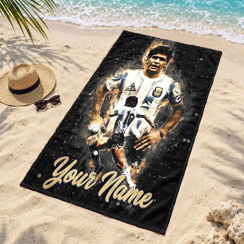 Diego Maradona Custom Name Beach towels also serve as bath towels summer essential a musthave for the outdoors the beach and the pool