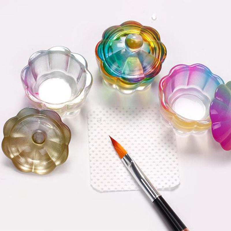 Стакан для мытья кистей для нейл-арта Стеклянный стакан с крышкой Чаша Оборудование для маникюра