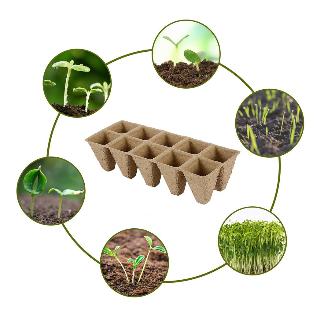 Торфяные горшки Лотки для семян Горшки для рассады Лотки для проращивания 10 ячеек