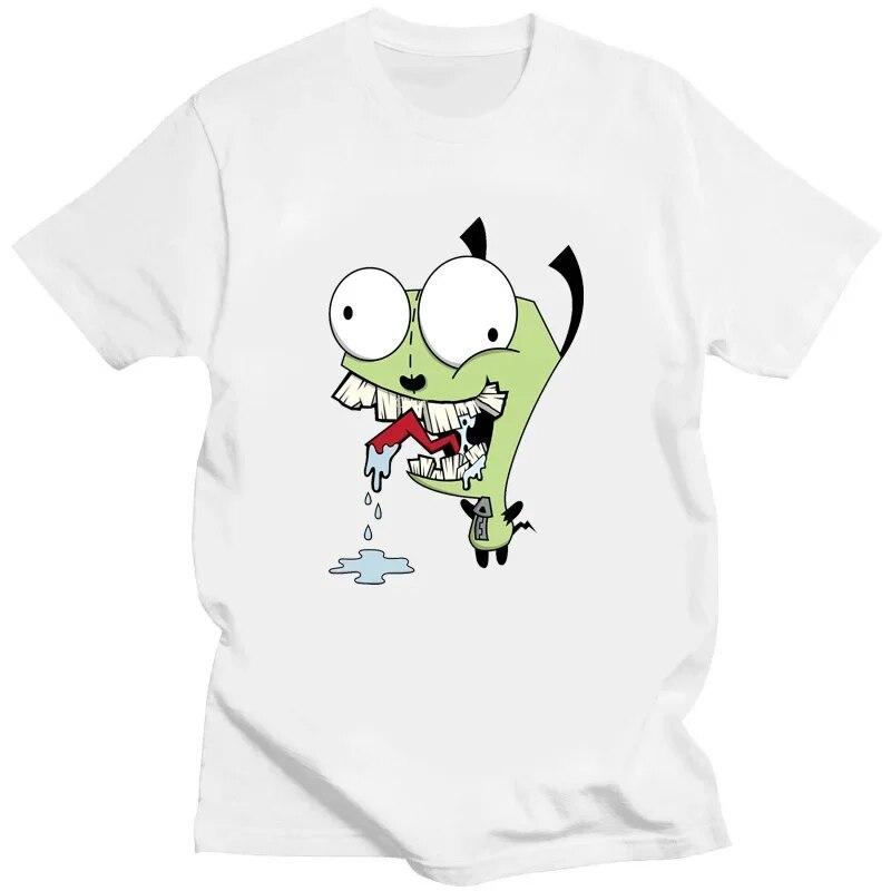 Футболка с рисунком «Захватчик Зим» Kawaii Zim Image, милая футболка с мультяшным принтом, унисекс, женская футболка в стиле ретро, ​​модная футболка для творчества с короткими рукавами