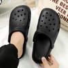 2025 Summer Couple Sandals Korean Version Fashion Lightweight Bag Head Two Wear Beach Cool Slippers Casual Breathable Hole Shoes