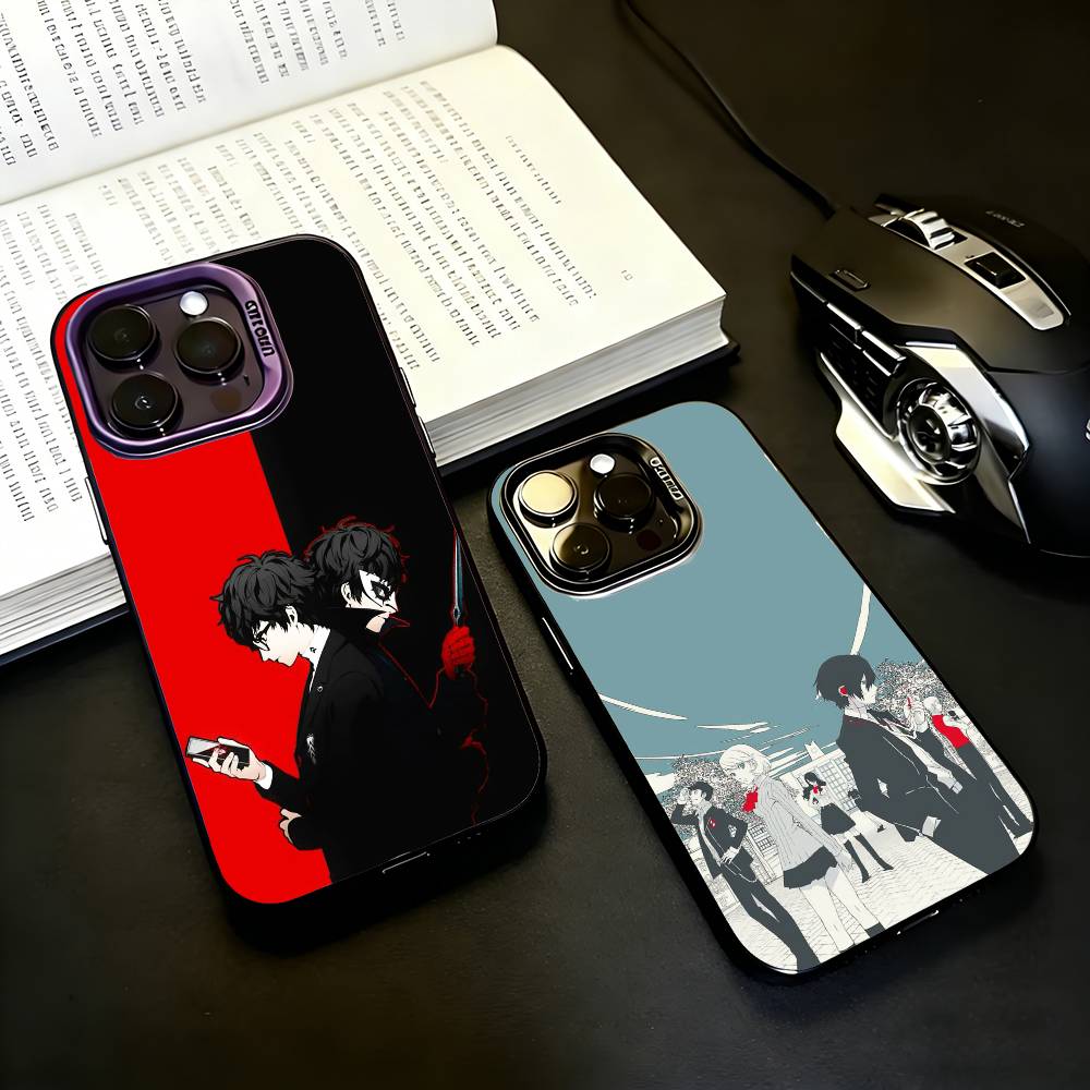КРУТЫЙ Аниме P-Persona 5 Черная Конфета серебряный чехол для телефона Чехол для iPhone17,16,15,14,13,12,11 Plus,Pro Max