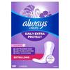 Always Daily Extra Protect Liners, Extra Long, Scented Panty Liners, Up To 10 Hours of Clean Comfort, 60 Count (Packaging May Vary)