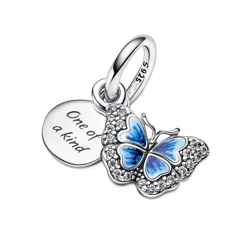 925 Sterling Silver Migratory Bird Butterfly Bee Charm Bead Pendant for DIY Jewelry Bracelet Making