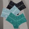 FINETOO 3Pcs Women Sexy Low Waist Lace Boyshort Floral Panties S-XL Girls Hollow Out Underwear Ladies Comfortable Underpants Female Lingerie