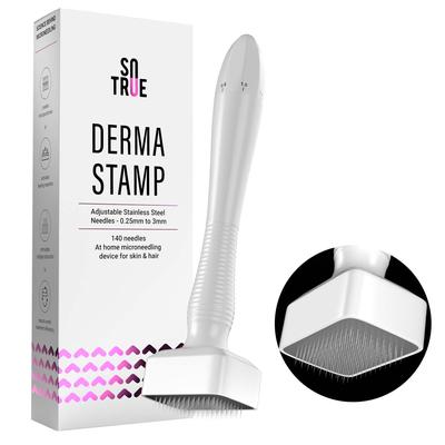 Sotrue Derma Stamp для роста волос | Регулируемые иглы от 0,25 мм до 3 мм | 140 Microneedling Stamp для восстановления кожи, лица, волос и роста бороды