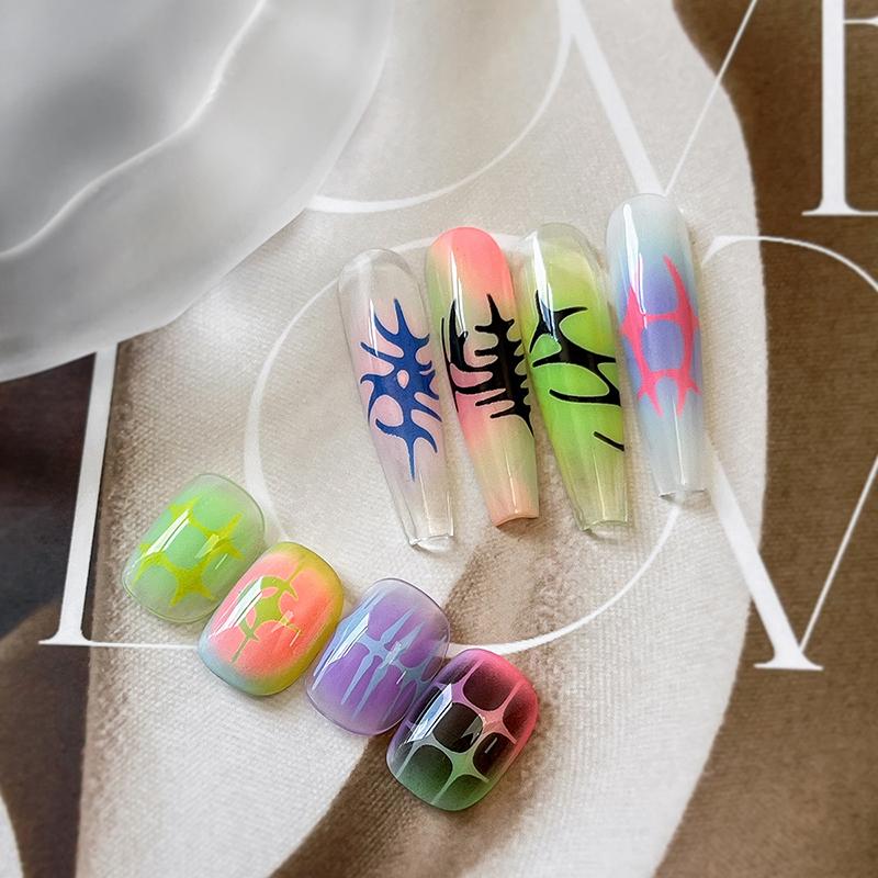 1 лист аэрографического трафарета для ногтей Звезды Луна Рыбья кость Узор Полые наклейки-шаблоны для французского маникюра Наклейки для маникюра