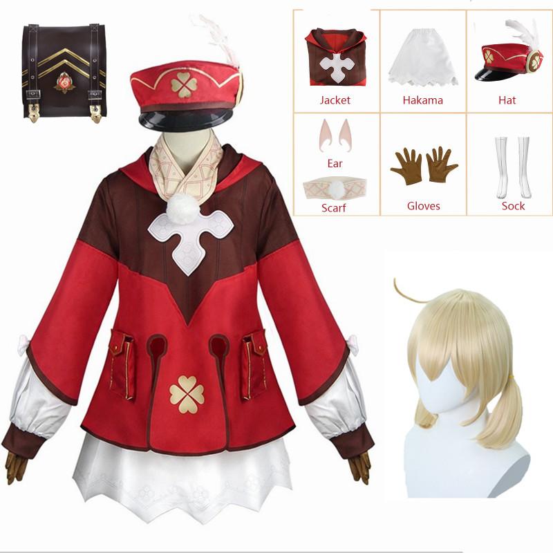 Игра Klee Косплей Костюм Аниме Парики Униформа Симпатичная Лоли Вечеринка Наряд Женский Карнавальный Костюм на Хэллоуин