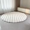 Round Bubble Fleece Fabric Simple Solid Color Fluffy Soft Comfortable Easy To Clean Furry Warm Cute Indoor Decorative Carpet