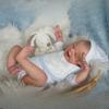 19 Inch Lifelike Reborn Baby Doll First Cry Soft Touch Cloth Body Newborn Babies Doll Real Looking Asleep Simulation Dolls for Kids Toddler Xmas Gifts