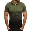Spring and Autumn Men's Casual Sports T-shirt Summer Lapel 3D Gradient Short-sleeved POLO Shirt