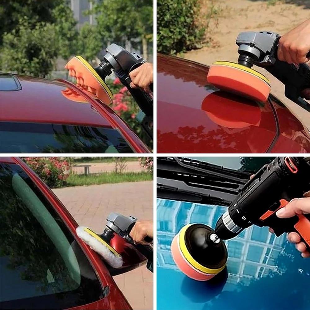 12/16/39Pcs Car Polishing Disc Self-Adhesive Buffing Waxing Sponge Wool Wheel Polishing Pad For Car Polisher Drill Adapter