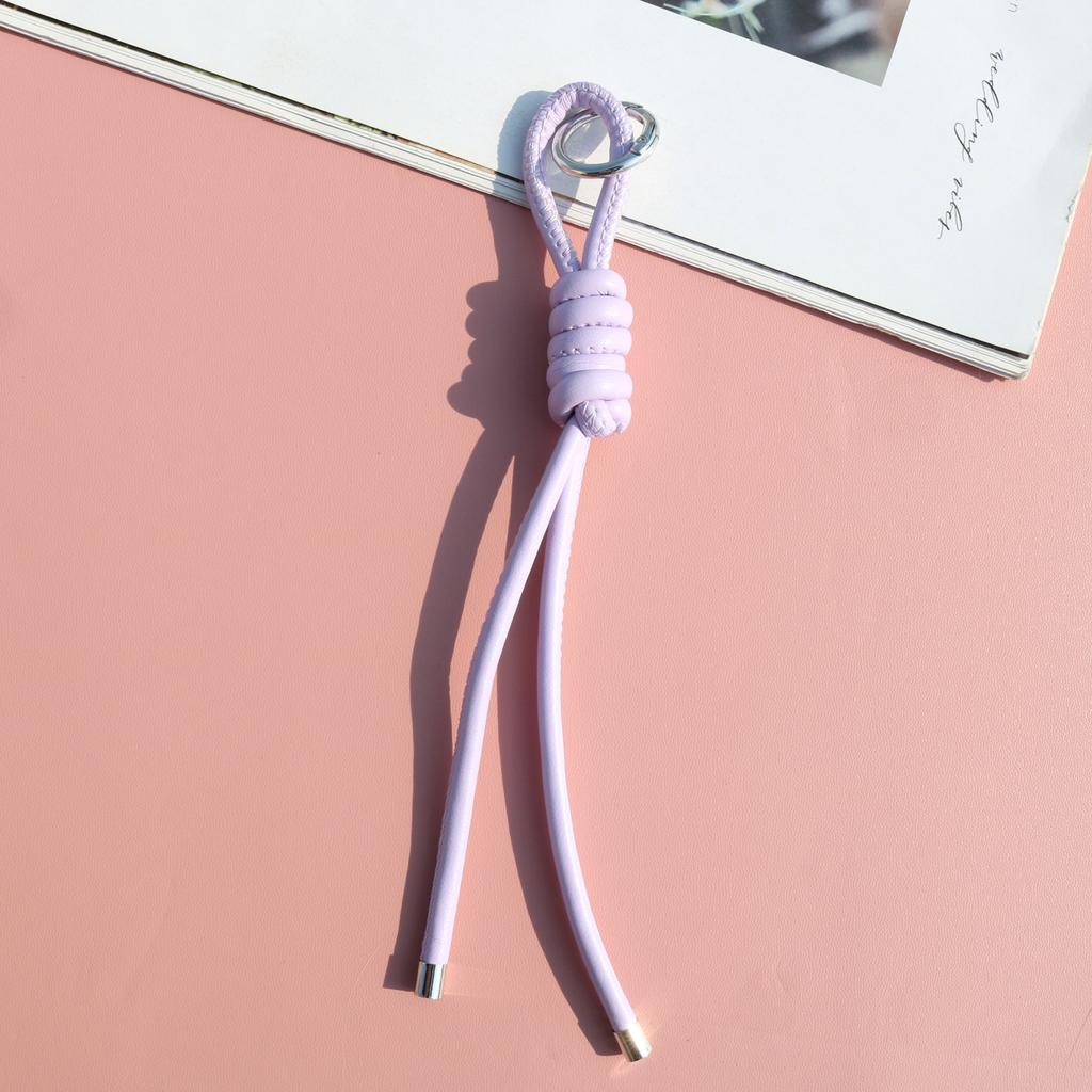 Красивый брелок с узлом из ПУ-шнура, однотонный, толстый, из ПУ-шнура, арт, с кольцом-застежкой, подвески для женской сумочки