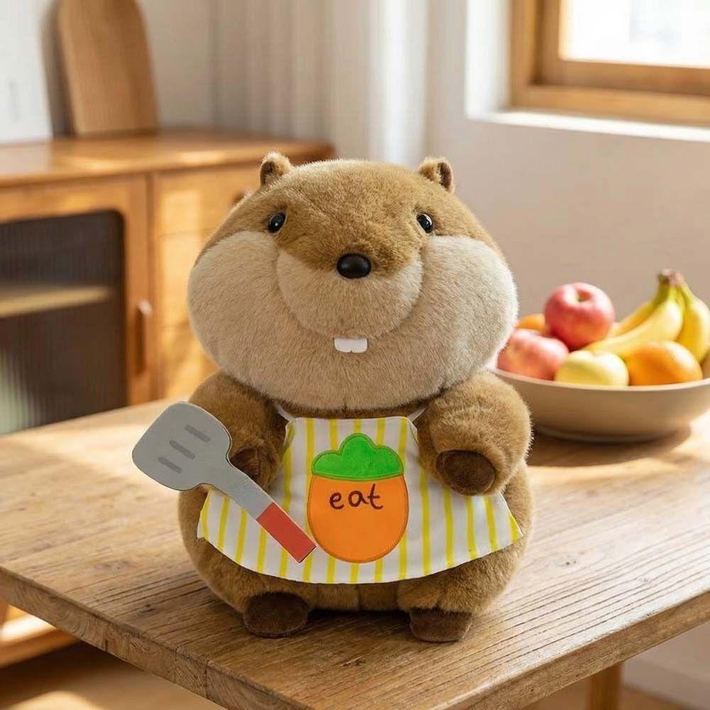 Throw Pillow Groundhog Plush Toy Stuffed Animals Big Tooth Mouse Doll Baby Infants
