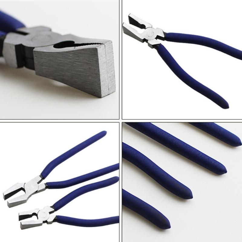 8/10-дюймовый брелок, плоскогубцы, плоскогубцы из металлического стекла с изогнутыми губками, нескользящая ручка, плоскогубцы, брелок для ключей