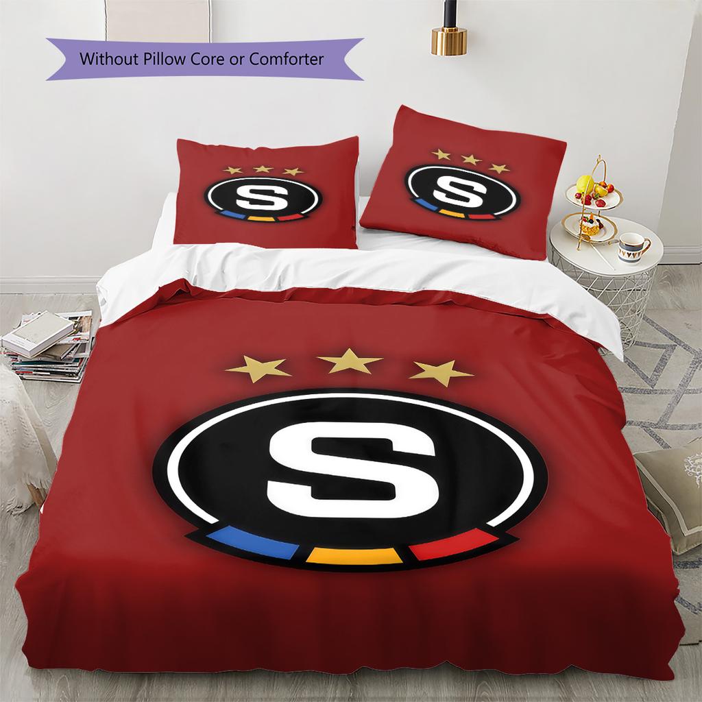 AC Sparta Praha logo Bedding Quilt Set Quilt Cover Pillowcase Home Decoration Birthday Gift (1 * duvet cover + 2 * pillowcase, without core)
