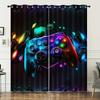 2 Pieces Of Vibrant Game Controller Printed Curtains, Home Decorations, Room Decorations