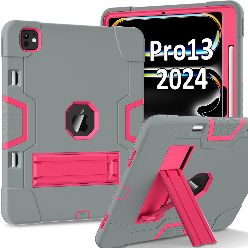 Для iPad Про 13 (2025)/13 (2024) Чехол-планшет в стиле робота, силикон + ПК, с подставкой