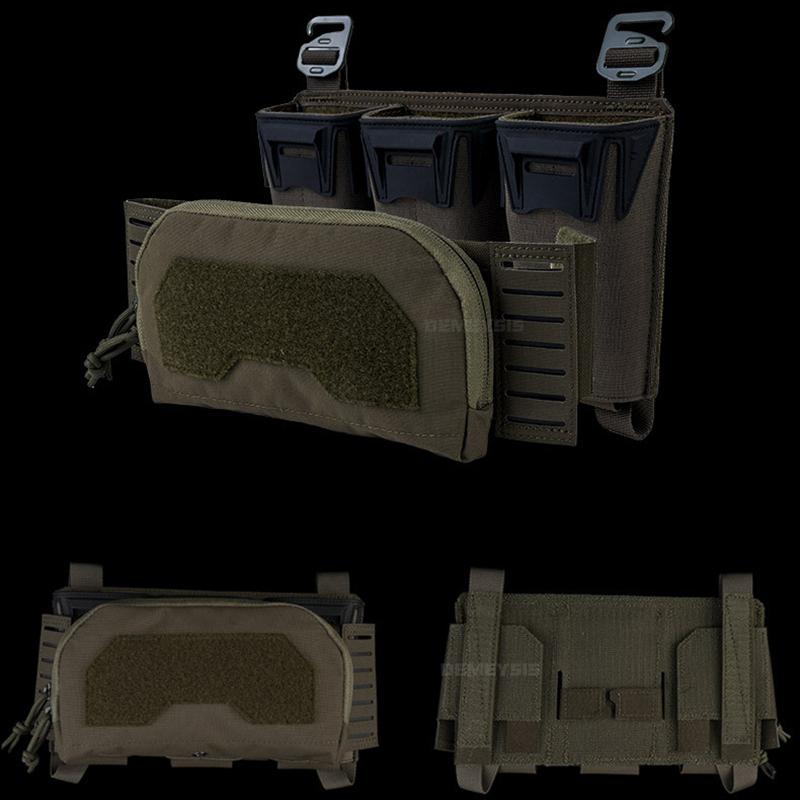 Admin Pouch with Multi-caliber 5.56 9mm Triple Mag Pouch MOLLE Front Placard System 2nd Layer Airsoft Pouches