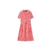 Fashionable Elegant Small Lapel Casual Woven Breathable Short Sleeve Dress Women Dresses F11W326301F-ZA