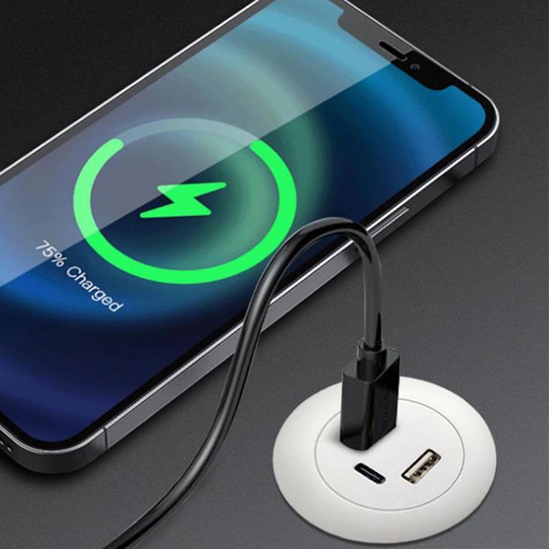 Встроенное настольное зарядное устройство USB Type-C, мебельная розетка для дивана, многофункциональный скрытый разъем для кабеля быстрой зарядки