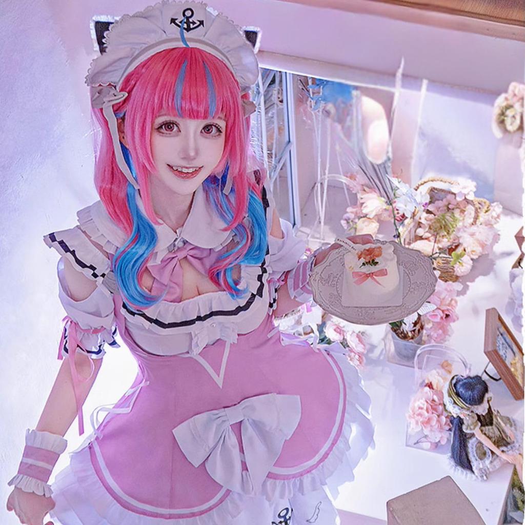 [Milky Time] Hololive Minato Aqua Cosplay Vtuber Halloween New Costume Maid