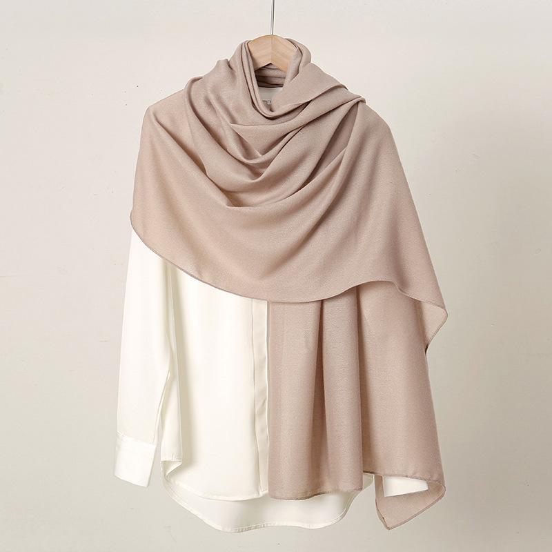 Autumn and Winter Hot-selling New Monochrome Linen Women's Scarf Popular Solid Color Cotton and Linen Feel Long Towel