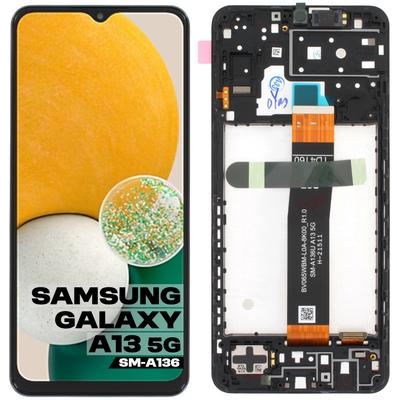 Оригинальный ЖК-дисплей Samsung A13 5G + Сенсорный экран Sm-A136 Gh82-29077A Сервисный пакет Черный С рамкой