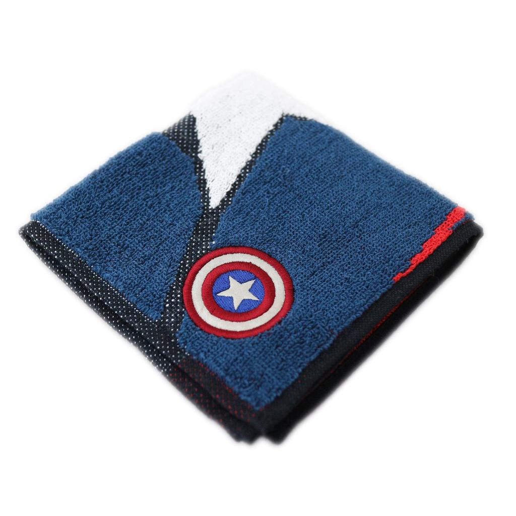 Marushin Marvel Captain America Hand Mark and Shield Product 2505020300 Towel, 25x25cm, Appliqué Embroidery, Number