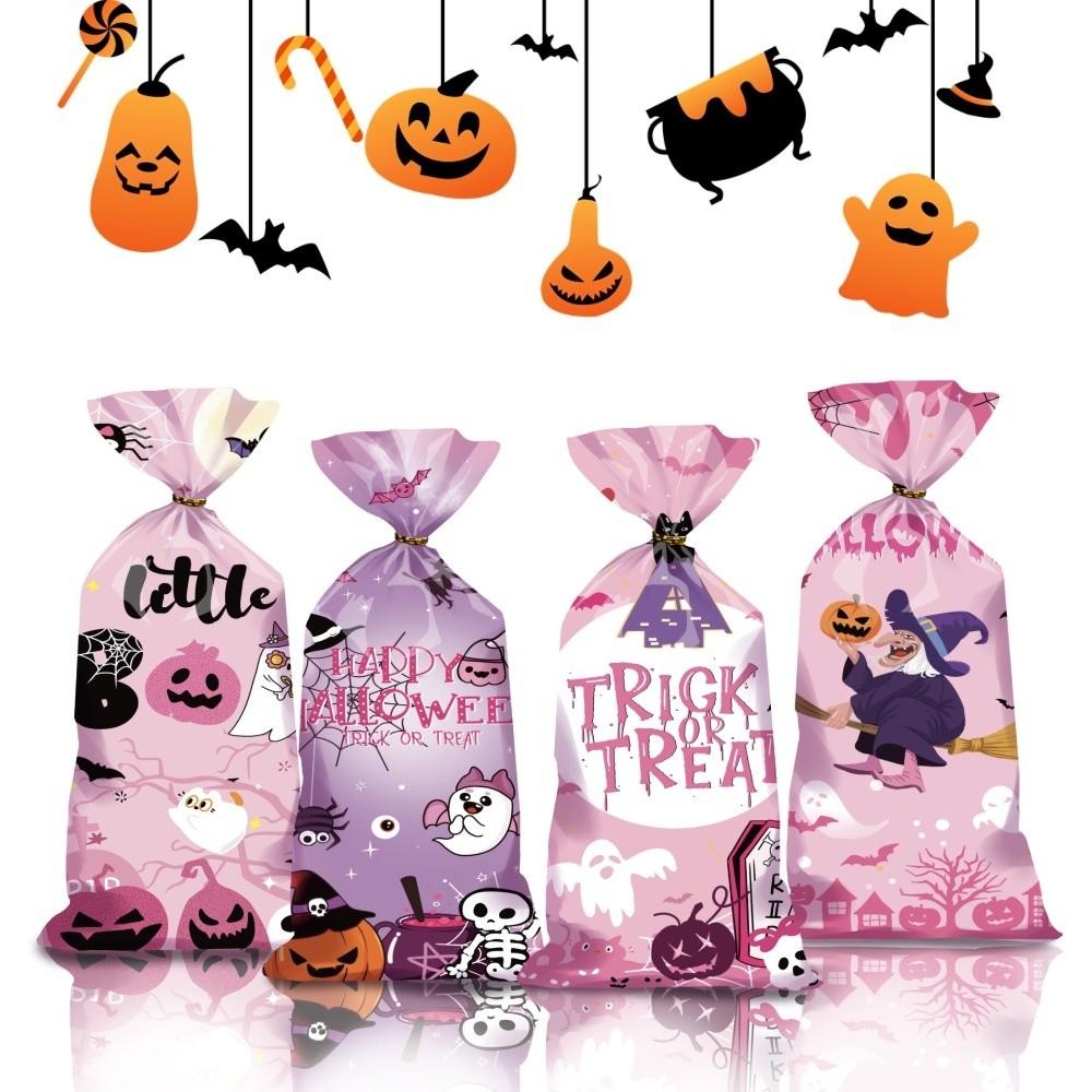 50pcs Reusable Halloween Candy Bag Exquisite Multi-functional Snacks Candy Biscuit Bag Practical Cute Drawstring Bag For Kids