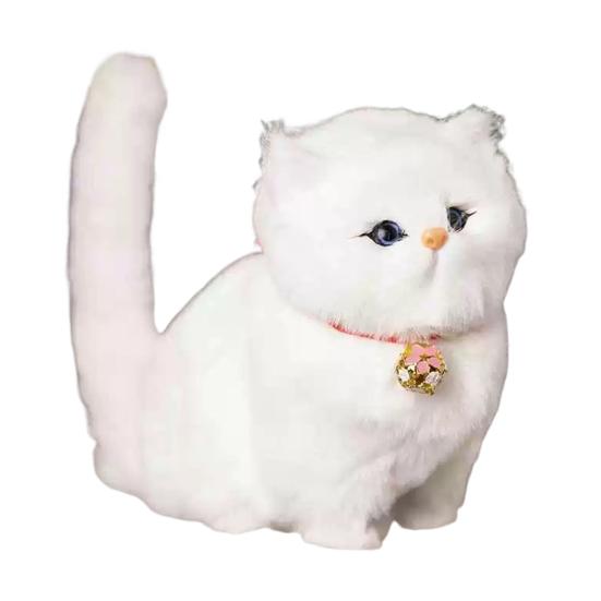 Realistic Meowing Kitten Plush Toy Soft Stuffed Kitten Model with Bamboo Charcoal Sleeping Cat Plushie for Air Purification Christmas Birthday Gift