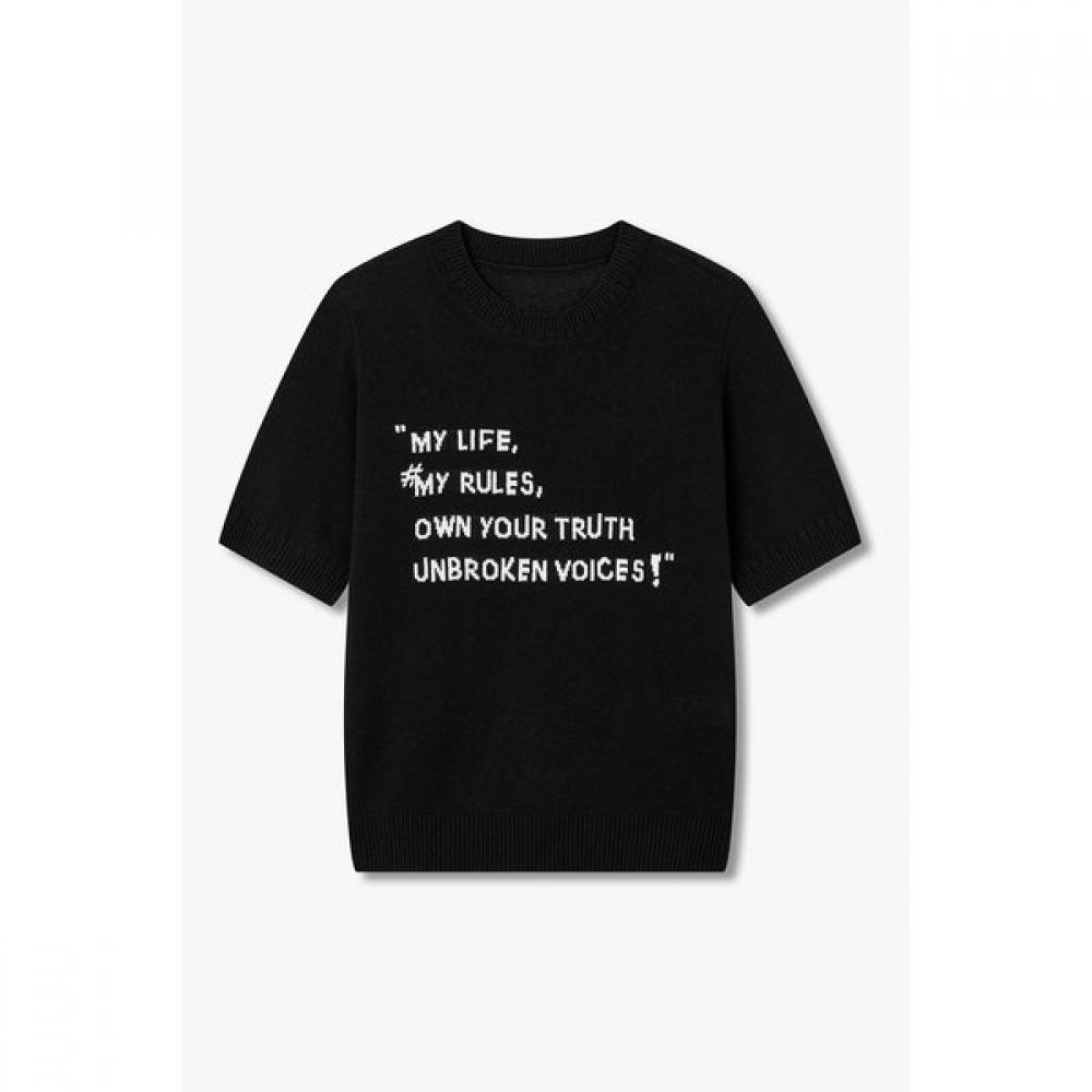 Vov Lettering Jacquard Knit Pullover 7156350003