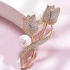 Brooch High-End Sense Niche High-End Women'S Silk Scarf Buckle Alloy Corsage Small Fragrant Wind Pearl Rhinestone High-End