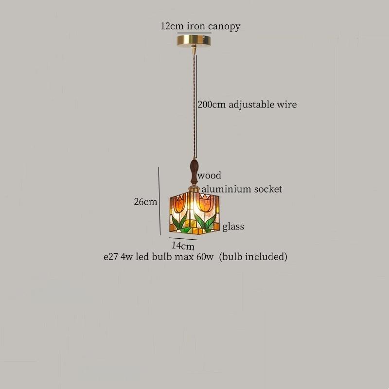 IWHD Японский Винтажный Светодиодный Подвесной Светильник Светильники Гостиная Спальня Кафе Лофт Декор Кухня Медь Цветное Стекло Подвесные Лампы