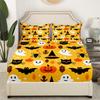 Halloween Pumpkin Ghost Bat Pattern Mattress Three-Piece Digital Printing Mattress Bedding Set
