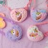 Children's Heart Shaped Shoulder Bag Unicorn Cartoon Plush Love Crossbody Bag Kindergarten Girls' Candy Storage Bag