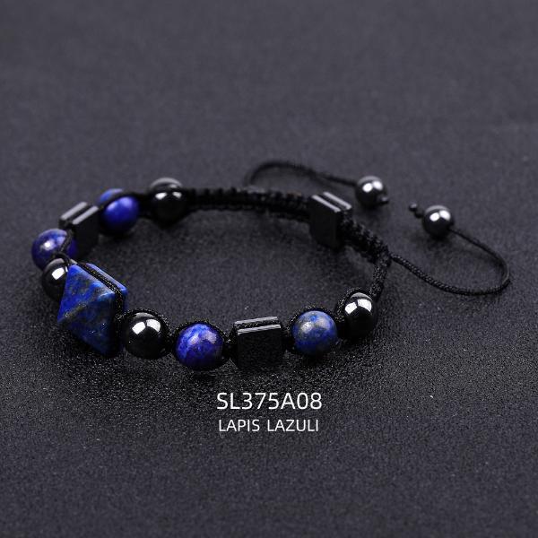 Пирамида Квадратные Бусины Mix Match Плетеный Браслет Женский Тигровый Глаз Аметист Лазурит Браслет-Подвеска Кристалл Энергии Ювелирные Изделия YSL