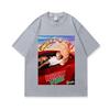 American Trendy Men'S T-Shirt Street Retro Digital Direct Injection Printing Washed Old Short-Sleeved Top
