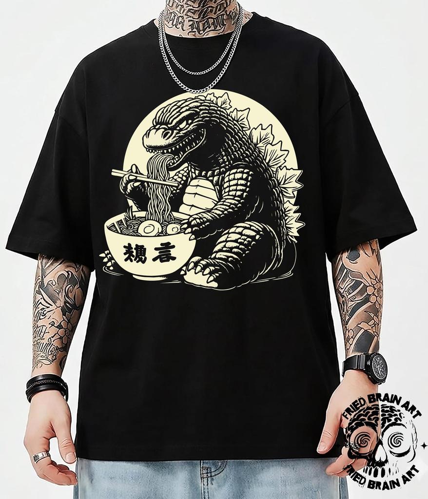 Godzilla Ramen T-Shirt: Funny Japanese Monster Tee