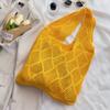 French Fashion Hollow Out Shoulder Bag Summer New Women's Beach Vacation Handbags Casual Simple Knitted Tote Bags