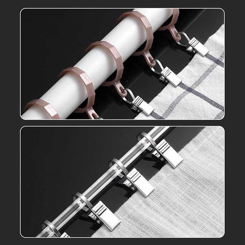 10/20Pcs Stainless Steel Curtain Clips With Hook Window Curtains Hanging Clamps Accessories Home Room Photo Decoration Hook Clip