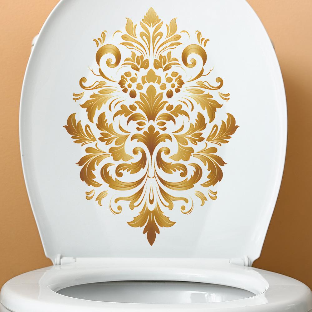 Узорчатый унитаз с ванной комнатой, украшение ванной комнаты, настенная наклейка
