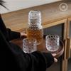 Homlly Clive Clear Bedside Carafe with Glass Cup for Bedroom or Kitchen